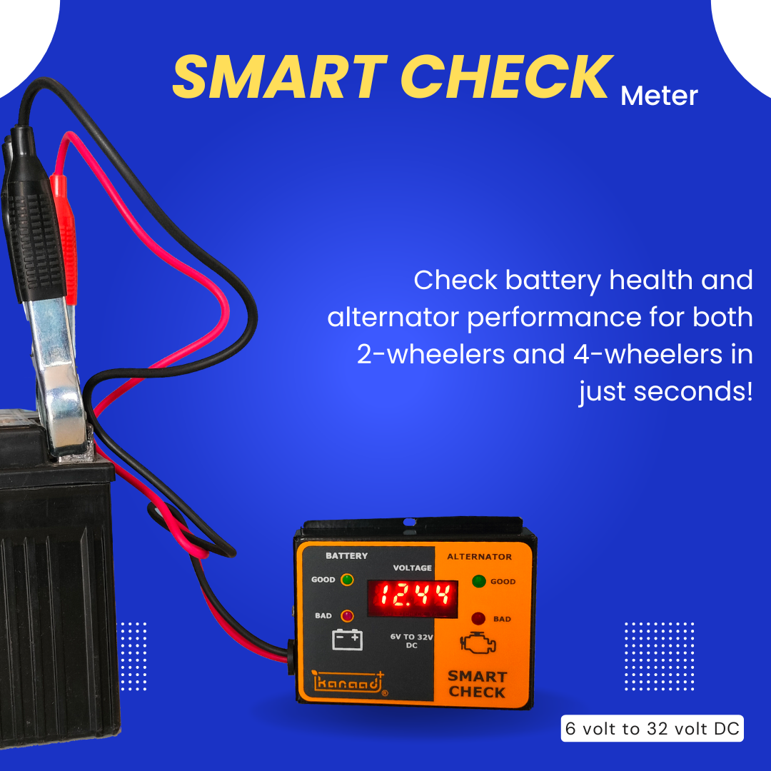 KANAAD 6 volt to 32 volt DC Digital Voltmeter with battery health indicator and battery charging indicator