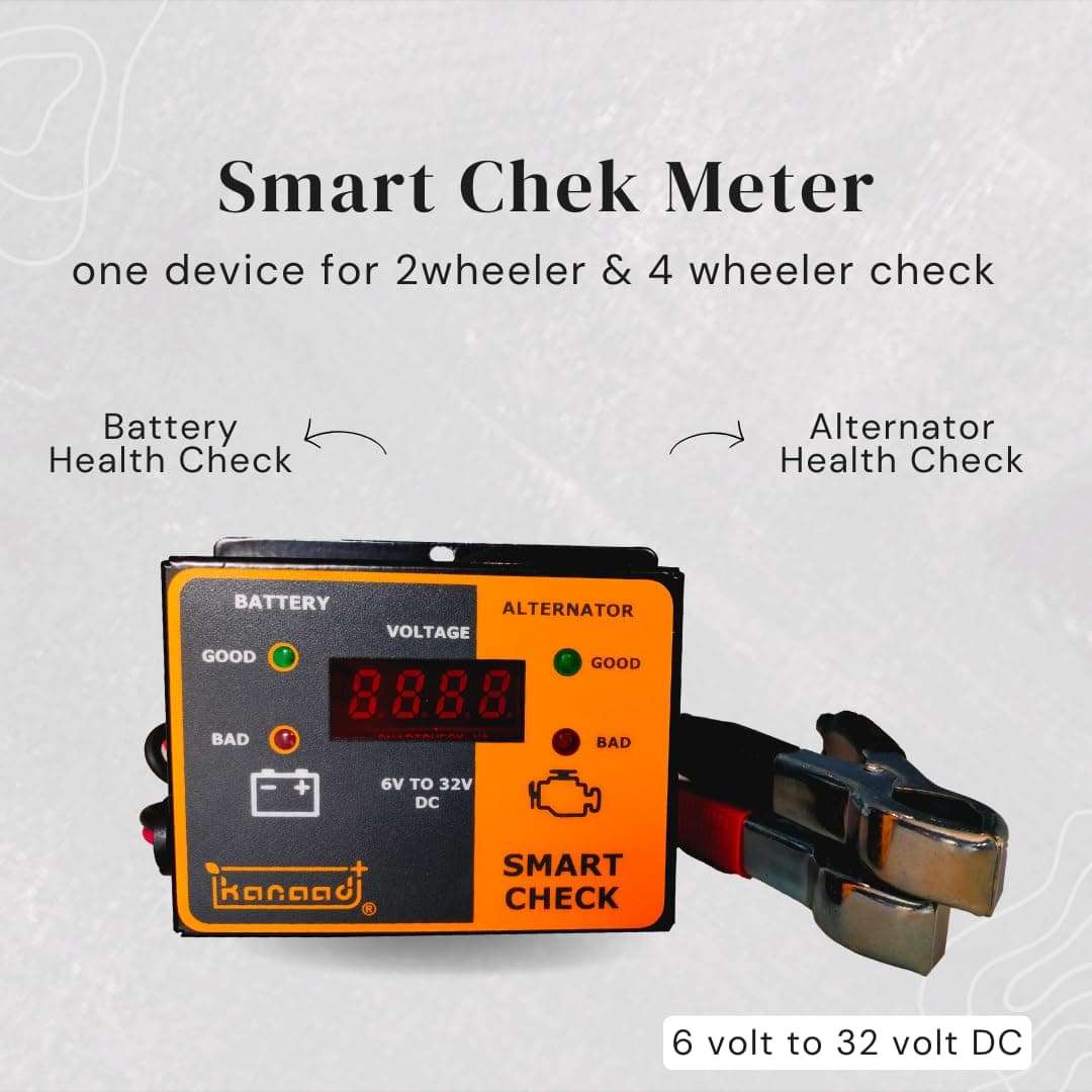 KANAAD® 6 Volt to 32 Volt DC Corded Electric Digital Voltmeter with Battery Health Indicator and Battery Charging Indicator, Blue thumbnail 4