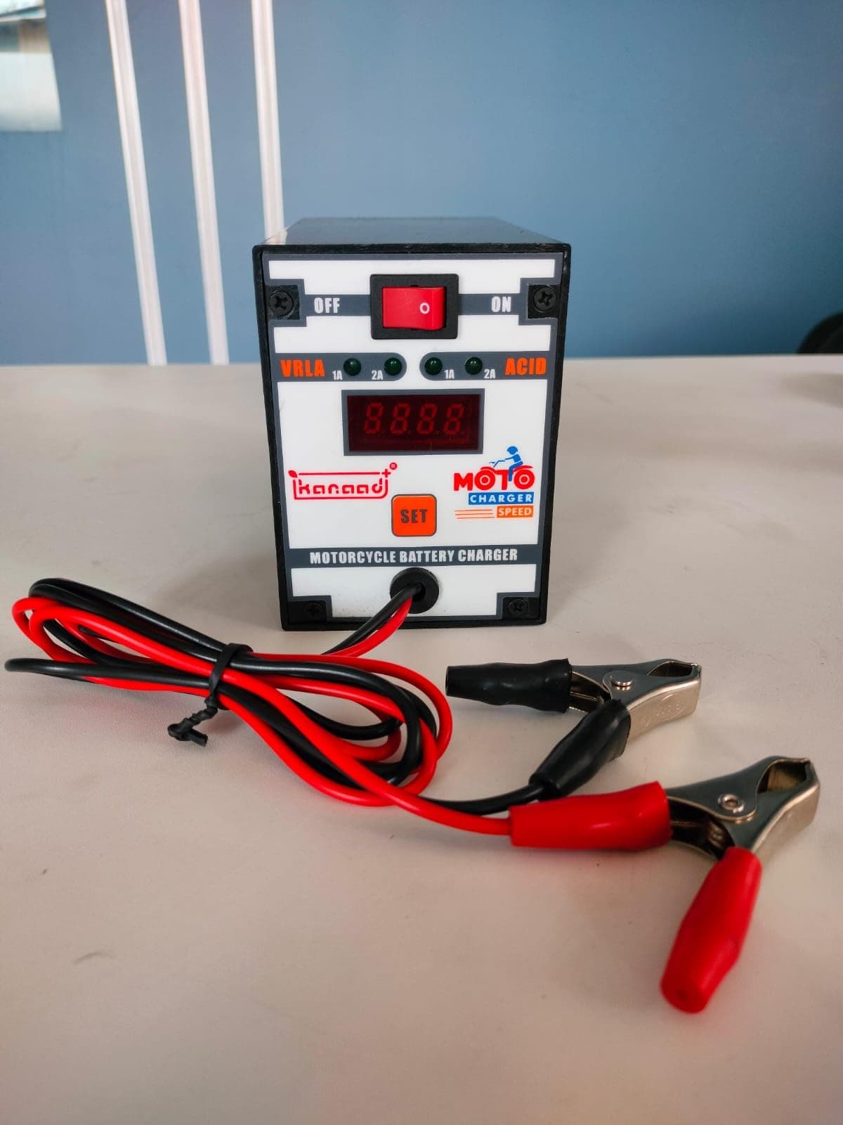 Kanaad Moto Speed Fully Automatic 1A and 2A Motorcycle Vrla Battery Chargers for 2.5Ah to 14Ah with Digital Display, Auto-Cutoff and Full Charging Indicator (1) thumbnail 5