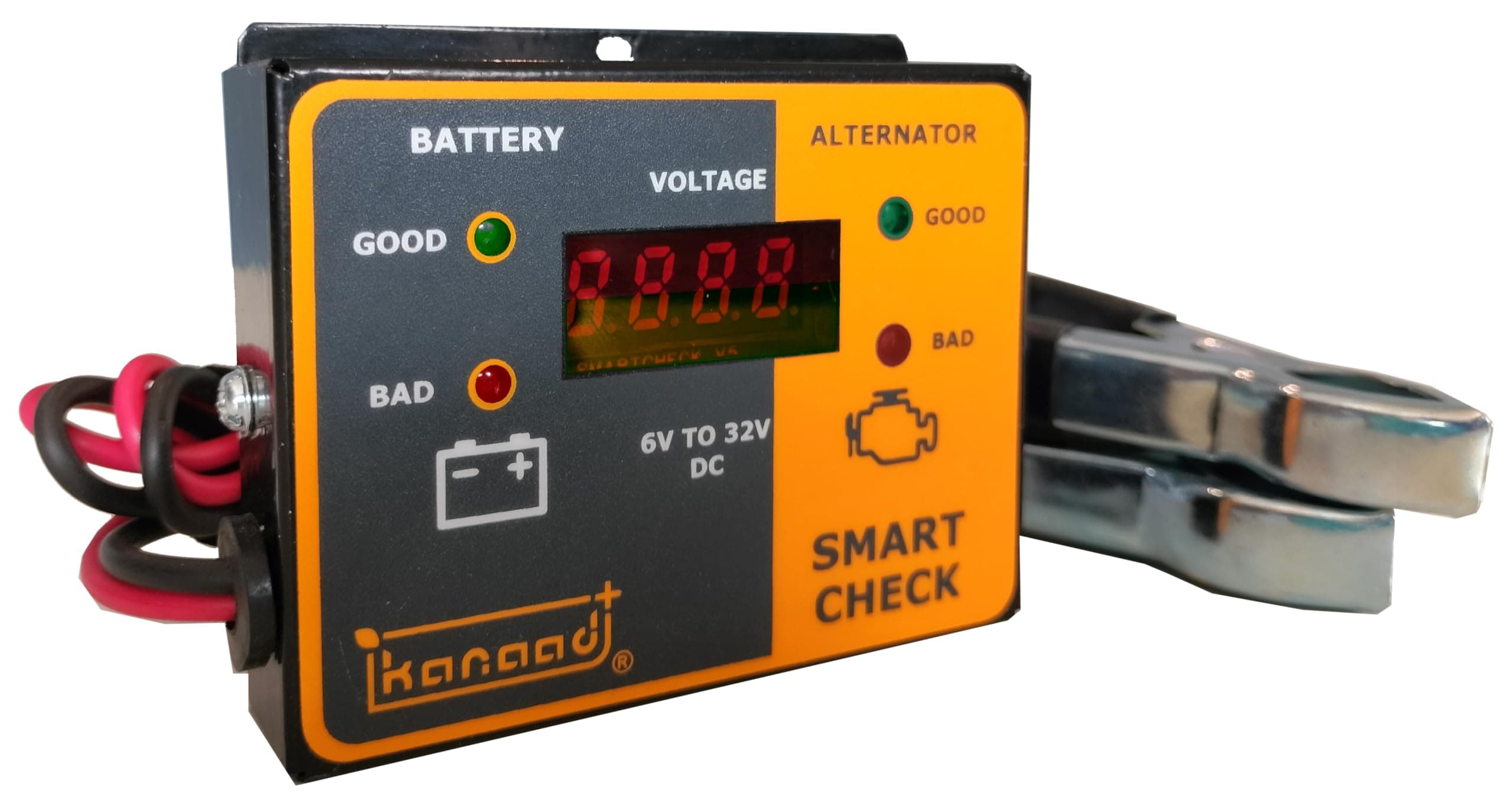 KANAAD® 6 Volt to 32 Volt DC Corded Electric Digital Voltmeter with Battery Health Indicator and Battery Charging Indicator, Blue thumbnail 2