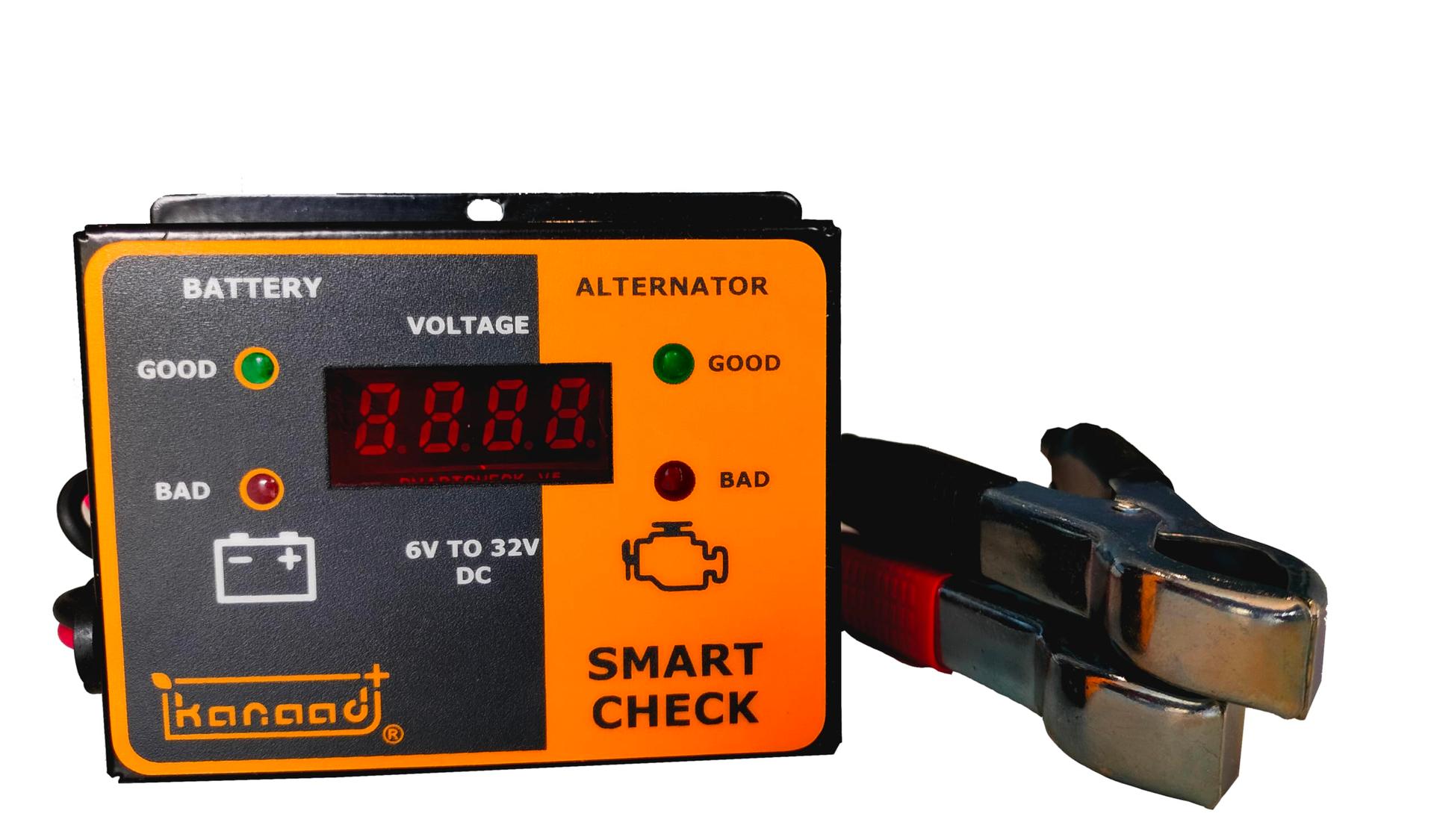 KANAAD® 6 Volt to 32 Volt DC Corded Electric Digital Voltmeter with Battery Health Indicator and Battery Charging Indicator, Blue
