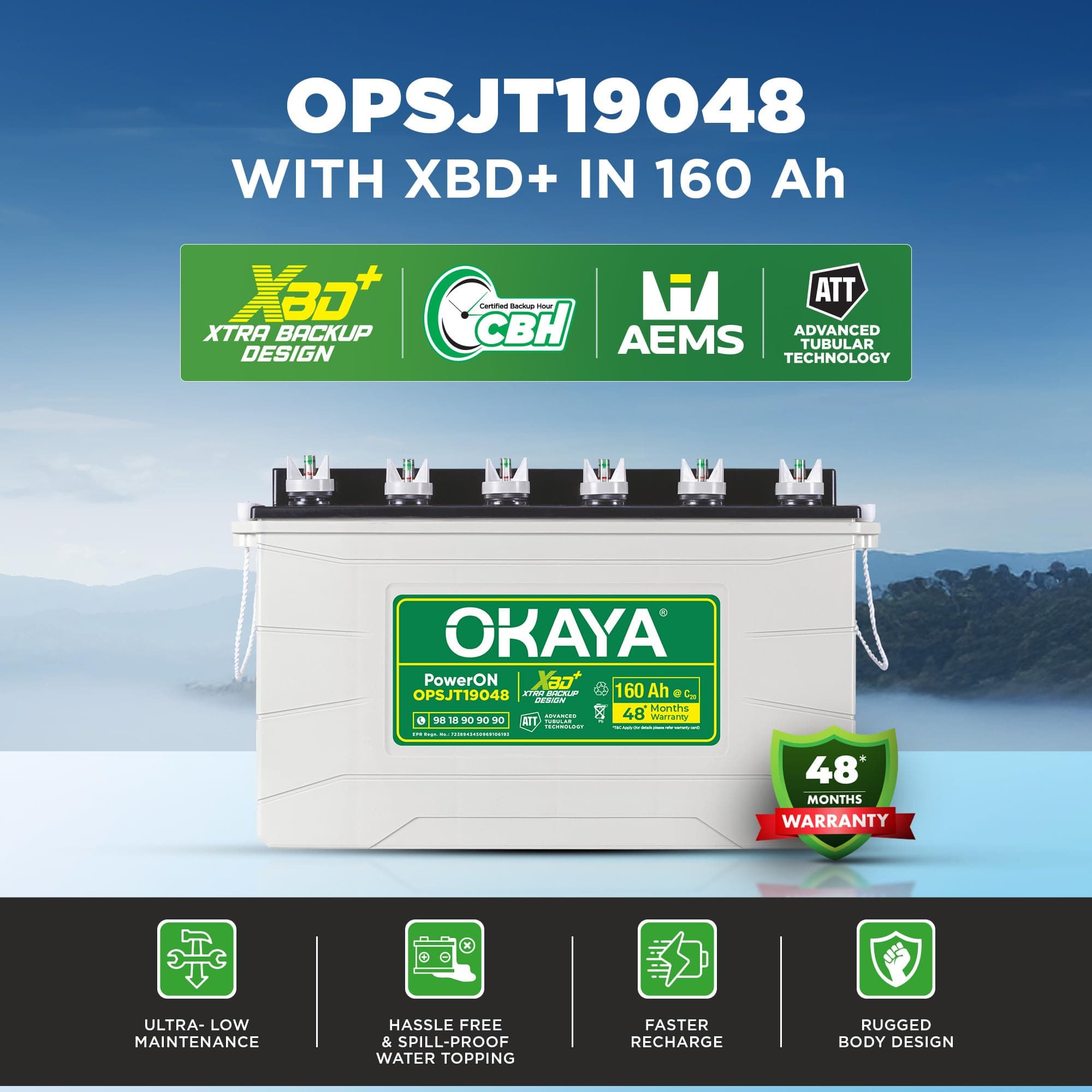 OKAYA OPSJT19048 Inverter Batteries thumbnail 2